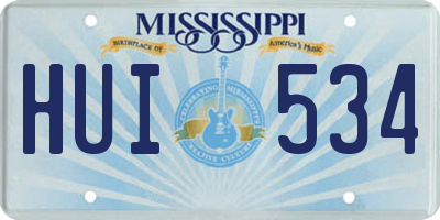 MS license plate HUI534