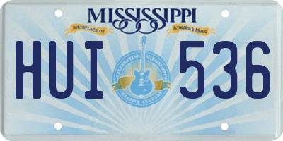MS license plate HUI536