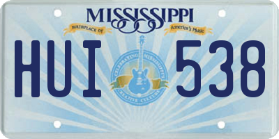 MS license plate HUI538
