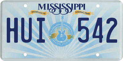 MS license plate HUI542