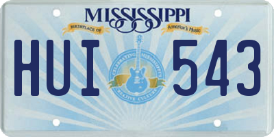 MS license plate HUI543