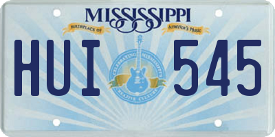 MS license plate HUI545