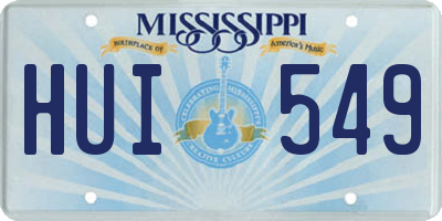 MS license plate HUI549