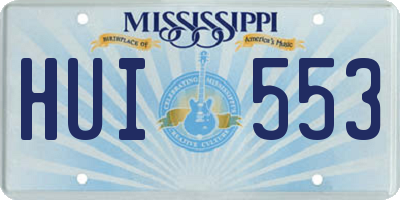 MS license plate HUI553