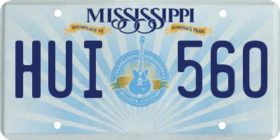 MS license plate HUI560