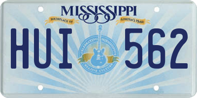 MS license plate HUI562