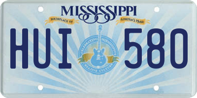 MS license plate HUI580