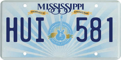 MS license plate HUI581
