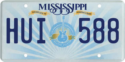 MS license plate HUI588