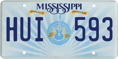 MS license plate HUI593