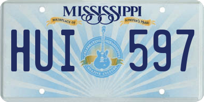 MS license plate HUI597