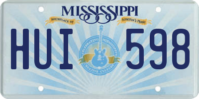 MS license plate HUI598