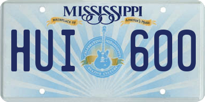 MS license plate HUI600