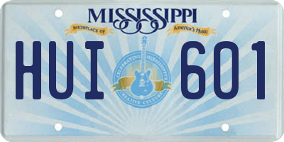 MS license plate HUI601