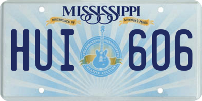 MS license plate HUI606