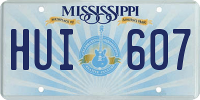 MS license plate HUI607