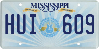 MS license plate HUI609