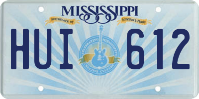 MS license plate HUI612