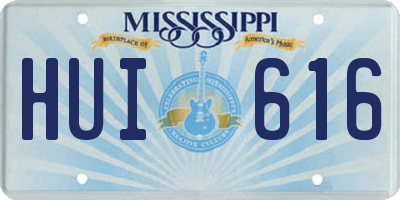 MS license plate HUI616