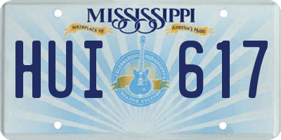 MS license plate HUI617