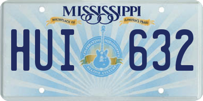 MS license plate HUI632