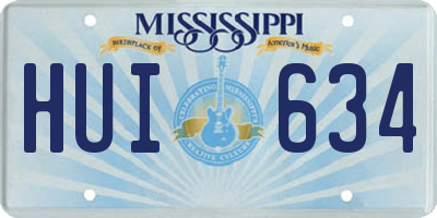 MS license plate HUI634