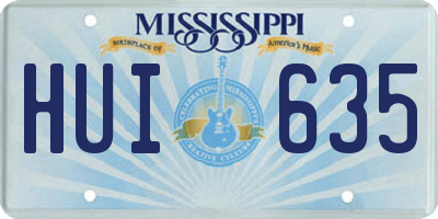 MS license plate HUI635