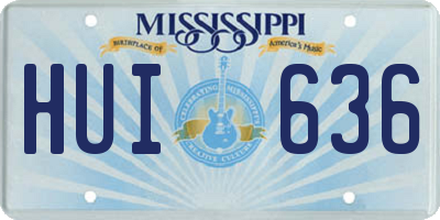 MS license plate HUI636