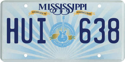 MS license plate HUI638