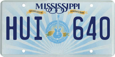 MS license plate HUI640