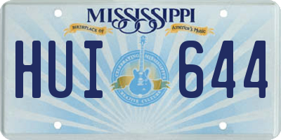 MS license plate HUI644