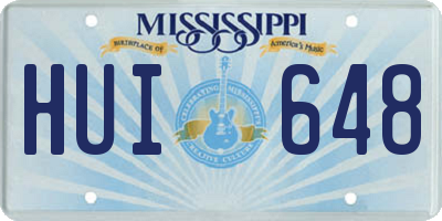 MS license plate HUI648