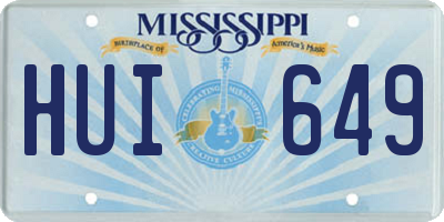MS license plate HUI649