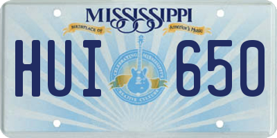 MS license plate HUI650