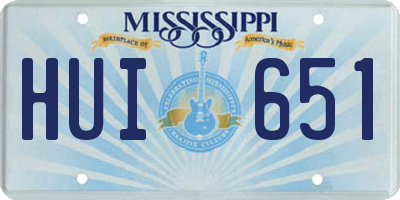 MS license plate HUI651