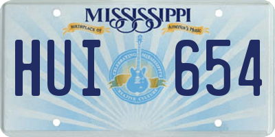 MS license plate HUI654