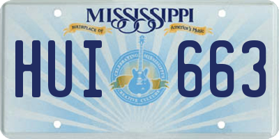 MS license plate HUI663