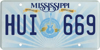 MS license plate HUI669