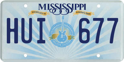 MS license plate HUI677