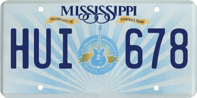 MS license plate HUI678