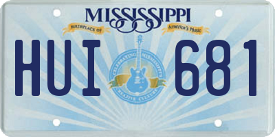MS license plate HUI681