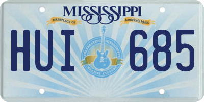 MS license plate HUI685