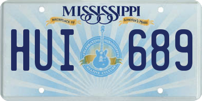 MS license plate HUI689