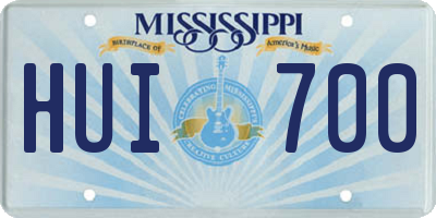 MS license plate HUI700