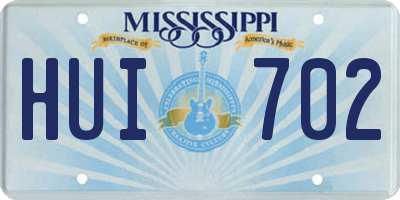 MS license plate HUI702