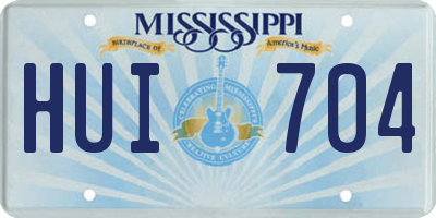 MS license plate HUI704