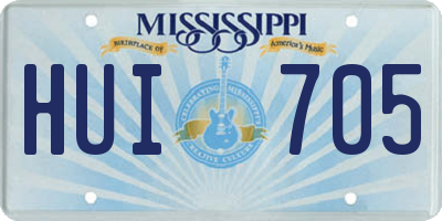 MS license plate HUI705