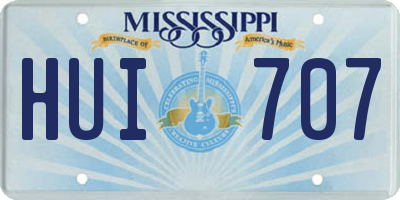 MS license plate HUI707