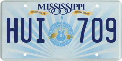 MS license plate HUI709