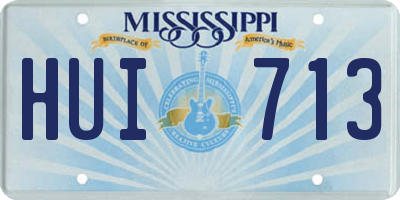 MS license plate HUI713